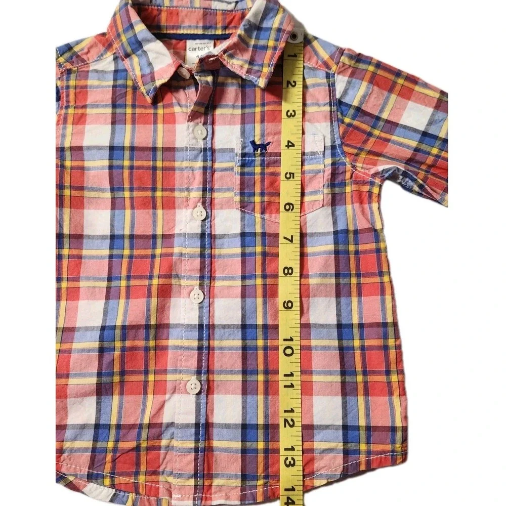 Carters Baby Boy 18M Plaid Button‎ Down Shirt Guc